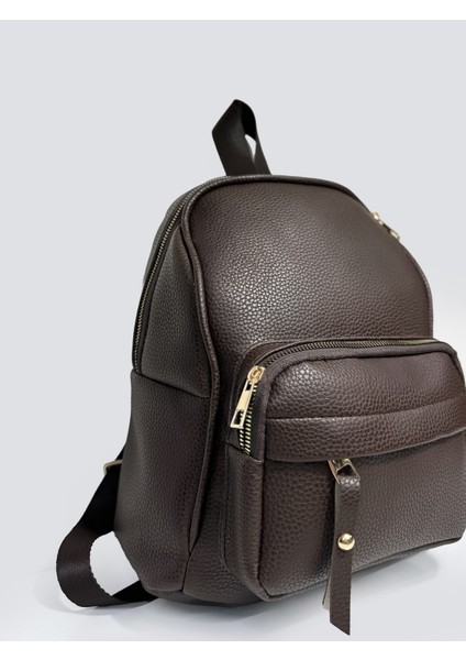 Unisex Suni Deri Fermuarlı Çok Gözlü Sırt Çantası fiyatları