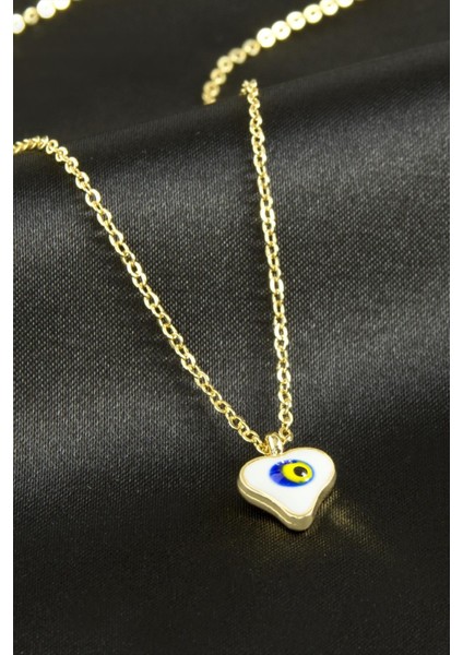 Wizard Kalp Nazar Mineli Kolye-Sarı