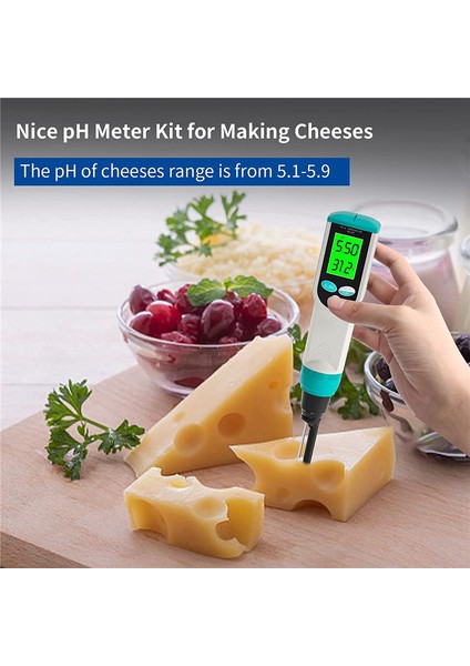 Atc Gıda Ph Test Cihazına Sahip Ph Metre, Yüksek Doğruluklu Ph/sıcaklık Probuna Sahip Su Geçirmez Dijital Gıda Ph Metre (Yurt Dışından) fırsatları