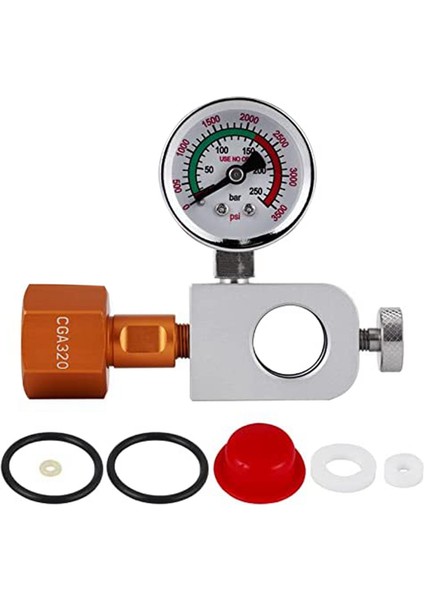 Co2 Doldurma Adaptörü 3500PSI Basınç Göstergesi, Soda Terra Co2 Dolunma Adaptörü Soda Doldurmak Için, Art Pembe Soda Silindiri (Yurt Dışından)