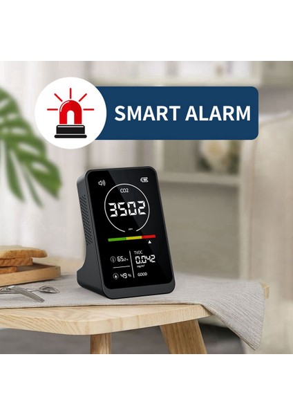 4 Arada 1 Dijital Hava Kalitesi Sayaç Şarj Edilebilir Co2 Tvoc Sıcaklık Nem Monitörü Co2 Dedektör Ev Için Alarm (Yurt Dışından) fiyatları