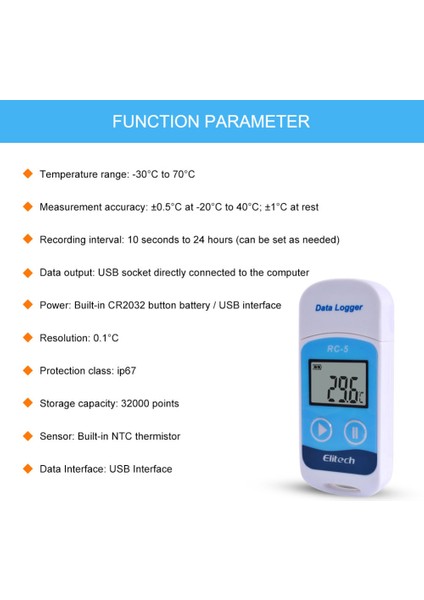 Elitech Rc-5 Depo Depolama Soğutucu Taşıma Laboratuvarı Için Yüksek Hassas Dijital USB Sıcaklık Veri Oturum Açıcısı (Yurt Dışından) fırsatları