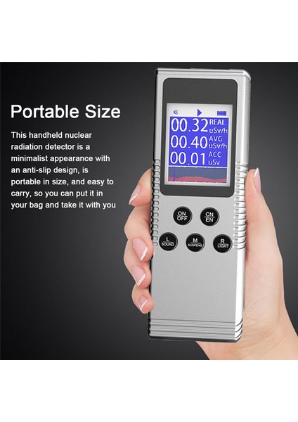 Elde Taşınma Nükleer Radyasyon Dedektörü Ev Laboratuvarı Dijital LCD Ekran Çok Fonksiyonlu Radyoaktif Geiger Counter-A (Yurt Dışından) fiyatları