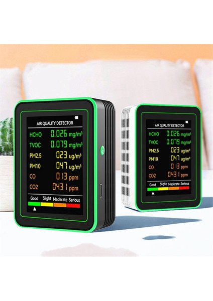 Hava Kalitesi Dedektörü 6 Arada 1 Dedektör Hcho Tvoc Co2 Co PM10 Pm2.5 Metre Gazlar Akıllı Siyah Algılayan (Yurt Dışından) indirimleri