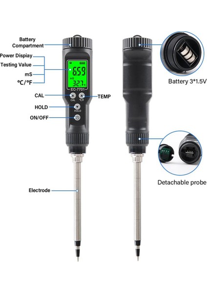 EC-7701 Akıllı Toprak Ec Metre 0.0-10.0ms/cm Toprak Test Cihazı Veri Logger Hidroponik Dikim Bahçesi Için Temp Analizörü (Yurt Dışından) indirimleri