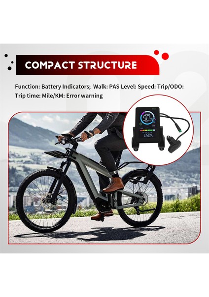 M7C-2 Elektrikli Bisiklet LCD Ekran Ölçer 24V 36V 48V 60V E Scooter LCD Panel USB Uart ile Dağ Elektrikli Bisiklet 5pin (Yurt Dışından) indirimleri