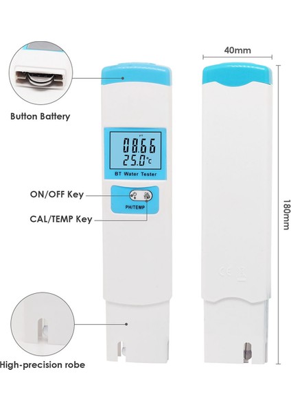 Su Kalitesi Analizörü, Ph Metre Dijital 2in1 Ph/sıcaklık Ölçer Ph Test Cihazı Yüksek Doğruluk Su Kalitesi Test Cihazı (Yurt Dışından) indirimleri