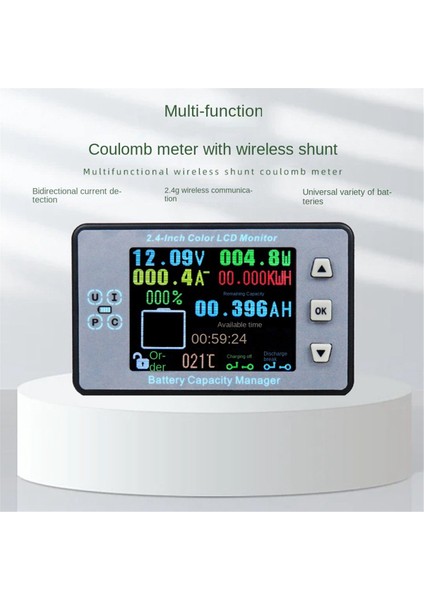 VAC8710 Coulomb Metre 2,4 Inç Renkli Ekran Dijital Ammetre Voltmetre Kablosuz Pil Kapasite Monitörü 200A (Yurt Dışından) modelleri