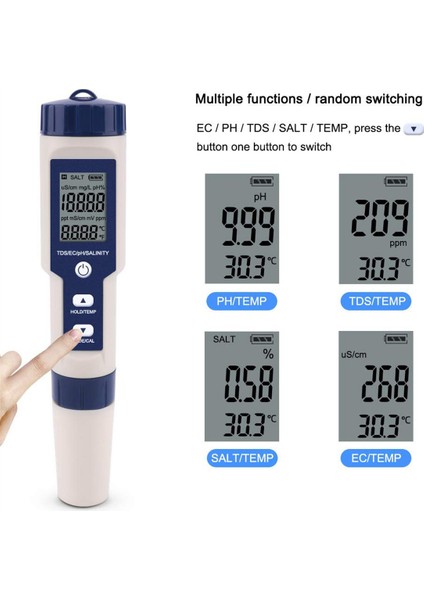 Su Kalitesi Test Kalemi EZ9909PH/ Tuzluluk/ Sıcaklık/ Tds/ Ec Beş Bir-Bir-Bir Test Kalemi Su Kalitesi Dedektörü Ph Test Kalemi (Yurt Dışından) fiyatları