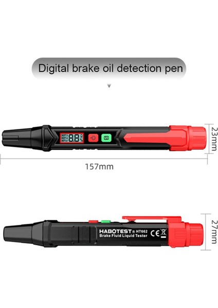 Habotest HT662 Fren Sıvısı Test Cihazı Ses Işık Alarmı Dijital Araba Fren Sıvısı Yağ Test Cihazı Dot3/dot4/dot5.1oil Kalite Kontrol Kalemi (Yurt Dışından) indirimleri