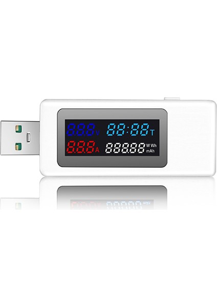6 Arada 1 USB Test Cihazı DC4-30V IPS Dijital Voltaj Güç Zamanlama Kapasitesi Metre Dedektörü Akım, Voltaj, Beyaz Için (Yurt Dışından)
