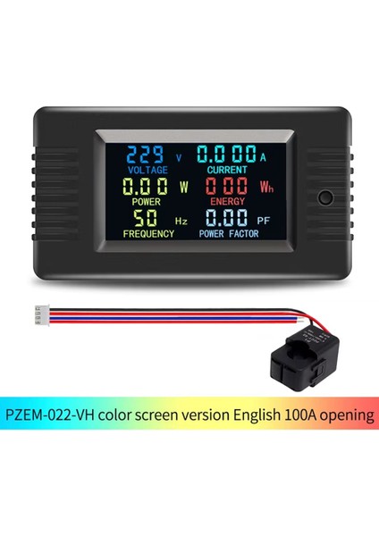 Peacefair PZEM-022-VH Tek Fazlı Ac Volt Amp Ölçer Renk Ekran Renk Ekran Frekans Güç Faktörü Wattmetre Güç Ölçer 100A Açık Ct ile (Yurt Dışından) indirimleri