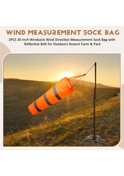 2pcs 30 Inç Rüzgar Rüzgar Yönü Ölçüm Çorap Çanta Dışarıda Yansıtıcı Kemer Havaalanı Çiftliği ve Parkı (Yurt Dışından) fırsatları