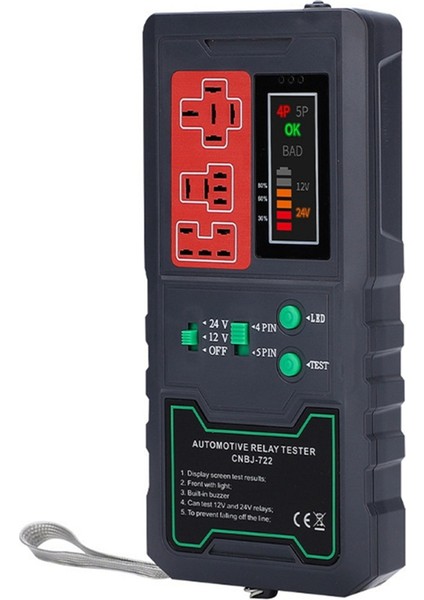 12V 24V Pil Test Cihazı Röle Analizör Alternatör Damalı Araç Kranma Şarj Sistemi Motosiklet Için Teşhis Aracı (Yurt Dışından)