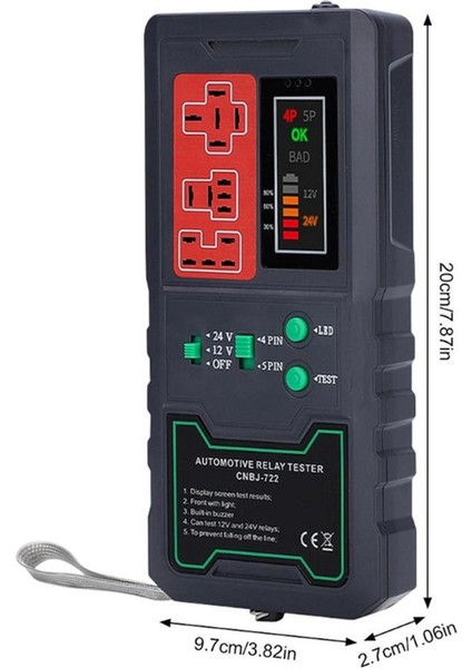 12V 24V Pil Test Cihazı Röle Analizör Alternatör Damalı Araç Kranma Şarj Sistemi Motosiklet Için Teşhis Aracı (Yurt Dışından) fiyatları