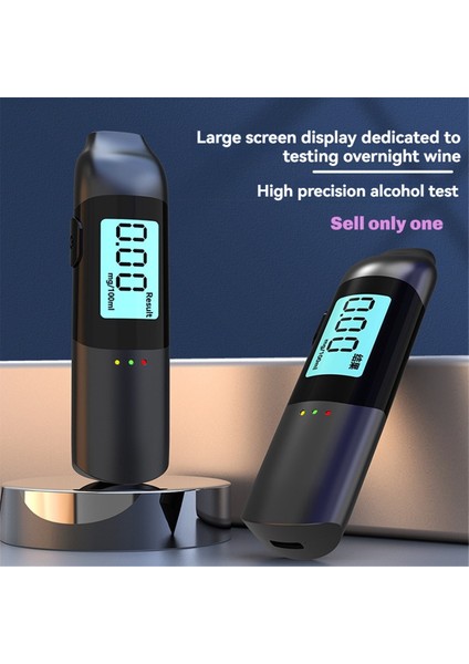 Dijital Alkol Test Cihazı USB Şarj Edilebilir Yüksek Hassas Breathalyzer Alcommeter LCD Ekran Profesyonel Taşınabilir (Yurt Dışından) fiyatları