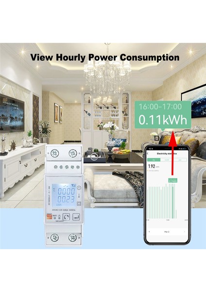Tuya Wifi Çift Yönlü Enerji Ölçer Tek Faz 80A Kwh Güç Monitörü Wattmetre Voltmetre Ampermetre 110 240VAC (Yurt Dışından) indirimleri