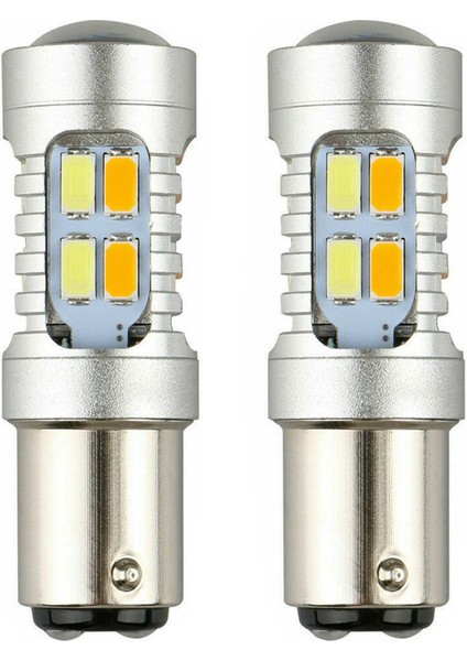 2pcs 1157 BAY15D P21/5W 5630 Ampuller Çift Renk LED Ampul Kanbus Araç Dönüş Sinyal Lambası (Yurt Dışından)