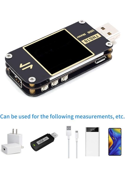 USB Güç Ölçer Test Cihazı USB Voltaj Akım Ölçer FNB38 Qc4+ Pd3.0 Için Multimetre 2.0 Hızlı Şarj Protokolü (Yurt Dışından) fiyatları