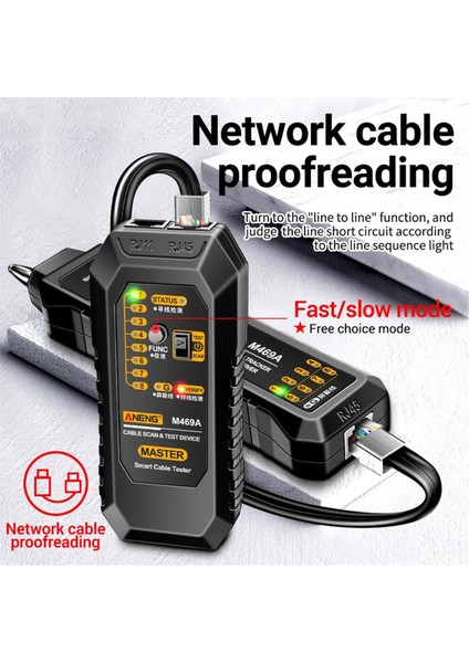 Aneng M469A Ağ Kablosu Bulucu RJ45 RJ11 Lan Kablo Bulucu Test Cihazı Anti-Intavim Test Enstrüman Ağı Onarımı, Kırmızı (Yurt Dışından) indirimleri