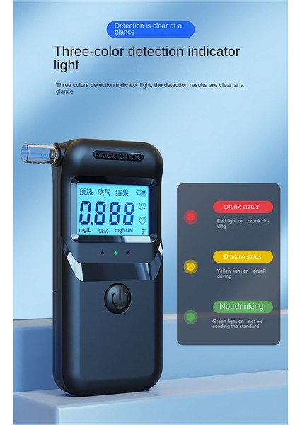 Dijital Alkol Test Cihazı Profesyonel Alkol Dedektörü Breathalyzer Polis Alcotester LCD Ekran Sarhoş Sürüş Testi (Yurt Dışından) fiyatları