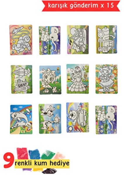 Kum Boyama Seti 20'li A4 Boyutunda Renkli Desenler ile Yaratıcı Eğlence fırsatları