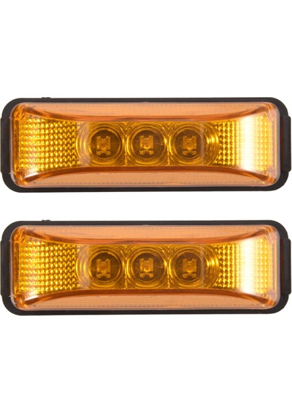 2pcs 24V 3.9inch 3 LED Kamyon Römorku Amber Işık Ön LED Yan Işaretçi Işıkları Açıklama Göstergesi Lamba Su Geçirmez (Yurt Dışından)