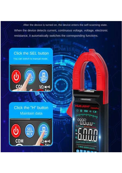 Huajiayi FS8330PRO Dc/ac Akım Dijital Kelepçe Ölçer 6000 Sayısı 400A Multimetre Büyük Renk Ekran Voltaj Test Makinesi Hz Siyah (Yurt Dışından) indirimleri