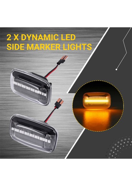 2pcs Araba Dinamik LED Işaretleyici Işık Dönüş Sinyali Toyota Land Cruiser Için Işık 70 80 100 100 Serisi (Yurt Dışından) fırsatları