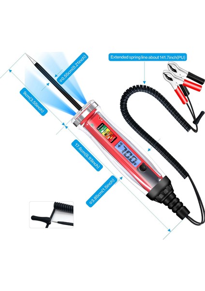 Güç Devresi Prob Test Cihazı, Voltmetre ve Aydınlatma ile LCD Dijital Otomotiv Test Işığı, Dc Otomatik Voltaj Test Cihazı (Yurt Dışından) fiyatları