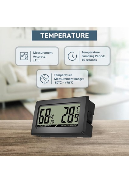 Termometre Higrometre Mini LCD Office Bebek Odası Oturma Odası Buzdolabı Için Dijital Kapalı Termo-Higrometre (Yurt Dışından) modelleri