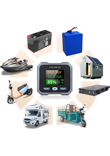 BL110F Coulometre Akü Ölçer DC10-100V 0-100A Elektrikli Quadricycycle Için Su Geçirmez Pil Ölçer ve Voltmetre, C (Yurt Dışından) modelleri