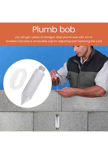 Altıgen Çelik Plumb Bob Genel Seviye Plumb Bob 4,5 M Messenger Düz Seviye Ayarlayıcı ile Surveyörler Için, Kazı (Yurt Dışından) fırsatları