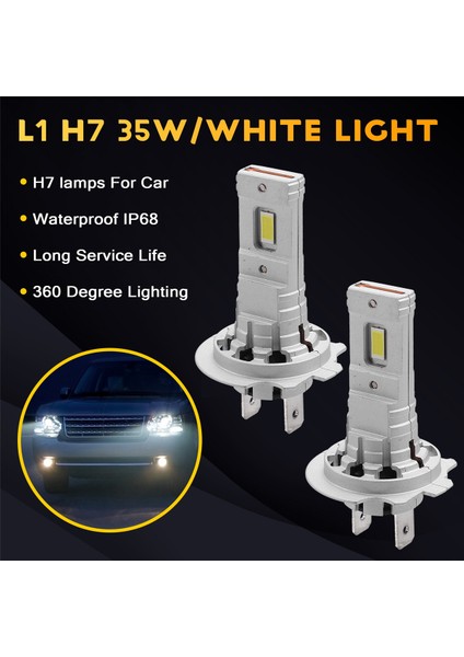L1 H7 LED Far Ampulü 9-36V 8400LM Yüksek Güçlü LED Araba Far 6000K Otomatik Far H7 LED Ampuller (Yurt Dışından) fırsatları