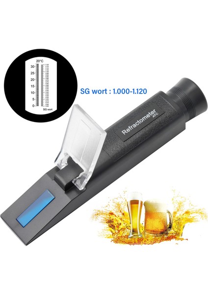 Refraktometre Bira Brix Wort Şeker Alkol Ölçer 0-30%1.000-1.120 Sg Özel Yerçekimi Handheld Aracı Hidrometre Test Cihazı (Yurt Dışından) fırsatları