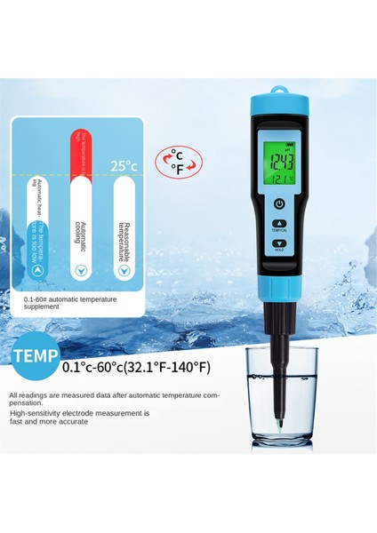 Gıda Ph Metre 0.00-14.00PH Yüksek Doğruluk Sıcak Ph Test Cihazı Sensör Astıdıde Analizi Et Cannıng Peynir Hamur Suyu A (Yurt Dışından)