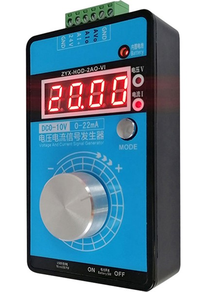 0-5V-10V 0-20M/4-20MA Sinyal Jeneratörü Ayarlanabilir Akım Voltaj Analog Sinyal Kaynakları Çıktı 24V (Pil Ile) (Yurt Dışından)