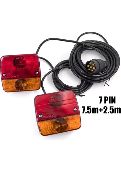 1 Set 12V Evrensel Arka Kombinasyon Kuyruk Kuyruğu Işığı 10M LED Römork 7 Pin Fren Durdurma Lambası Lisans Numarası (Yurt Dışından) fiyatları