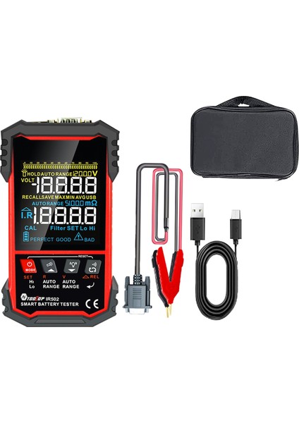 Tooltop IR502 Pil Dahili Direnç Test Cihazı 500Ω Elektromobili Için Kalibre Edilebilir Yüksek Hassasiyet (Yurt Dışından) indirimleri