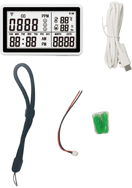 Tuya Wıfı Co Metre Sıcaklık ve Nem Test Cihazı Ev Hava Kalitesi Monitörü Karbon Monoksit Dedektörü (Yurt Dışından)