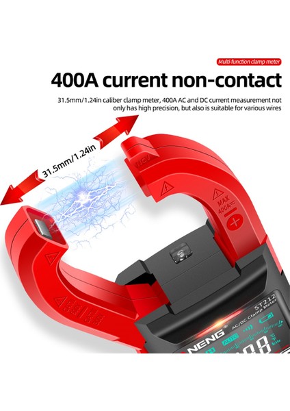 Aneng ST212 Dijital Kelepçe Ölçer 400A Mevcut Gerçek Rms Akıllı Pullu Ammetre 6000 Multimetre Dc Ncv Test Cihazı (Kırmızı) (Yurt Dışından) indirimleri