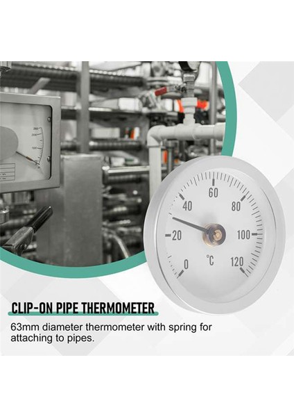 10 Adet 63MM Boru Klipsli Kadran Termometresi Sıcaklık Yuvarlak Plaka Göstergesi Yaylı, Aralık 0-120 ℃, Alüminyum Kasa (Yurt Dışından) modelleri