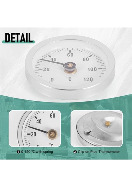 10 Adet 63MM Boru Klipsli Kadran Termometresi Sıcaklık Yuvarlak Plaka Göstergesi Yaylı, Aralık 0-120 ℃, Alüminyum Kasa (Yurt Dışından) fırsatları