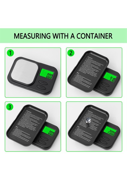 Hassas Cep Ölçeği 1000G x 0.01G - Dijital Gram Gıda Takıları Ons/tahıllar Arka Aydınlatmalı LCD - Mini Ölçekli (Yurt Dışından)