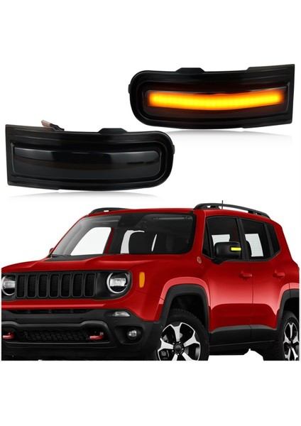 Jeep Renegade 2015-2022 Dönüş Sinyal Göstergesi Için Füme Lens Sıralı Amber LED Yan Ayna Işaretçisi Işıkları (Yurt Dışından) modelleri