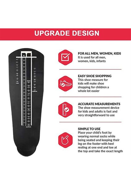 Ayakkabı Ölçümü Ayak Boyutu Ölçüm Cihazı Plastik Ayakkabı Ayak Ölçüm Cihazı Yetişkin Erkek ve Kadın Boyutu, 2 Adet (Yurt Dışından) fırsatları