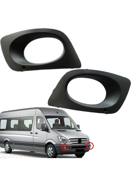1 Çift Araba Ön Tampon Sis Lambası Kapağı Bozluk Önleyici Lamba Çerçevesi 9068850253 9068850353 Mercedes-Benz Sprinter W906 (Yurt Dışından) modelleri