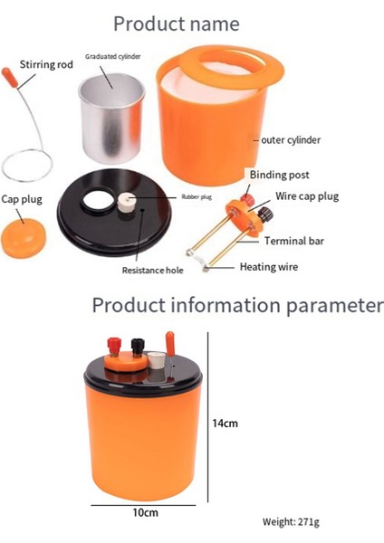 Kalorimetre J22201, Bir Nesne Fizik Deneyi Ders Kitabının Spesifik Isı ve Elektrikli Isı Eşdeğerini Ölçer (Yurt Dışından) fiyatları