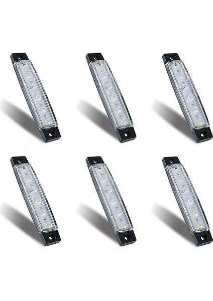 6pcs LED Deniz Tekne Işıkları Deniz Nezaket Işık Şeridi Güverte Transom Kokpit Navigasyon Aydınlatma Su Geçirmez 12V, Beyaz (Yurt Dışından)