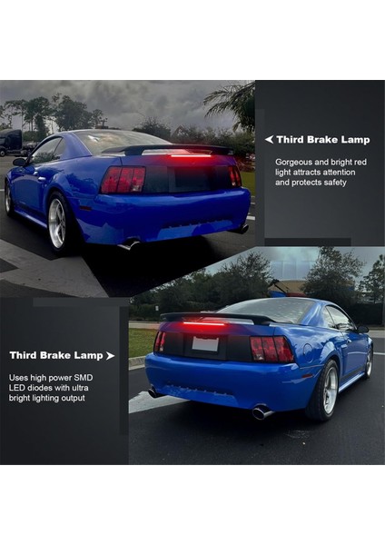 LED 3. Üçüncü Fren Işığı Ford Mustang 1999-2004 Yüksek Montaj Durdurma Işıkları Aksesuarları 1R3Z13A613AB (Yurt Dışından) fırsatları